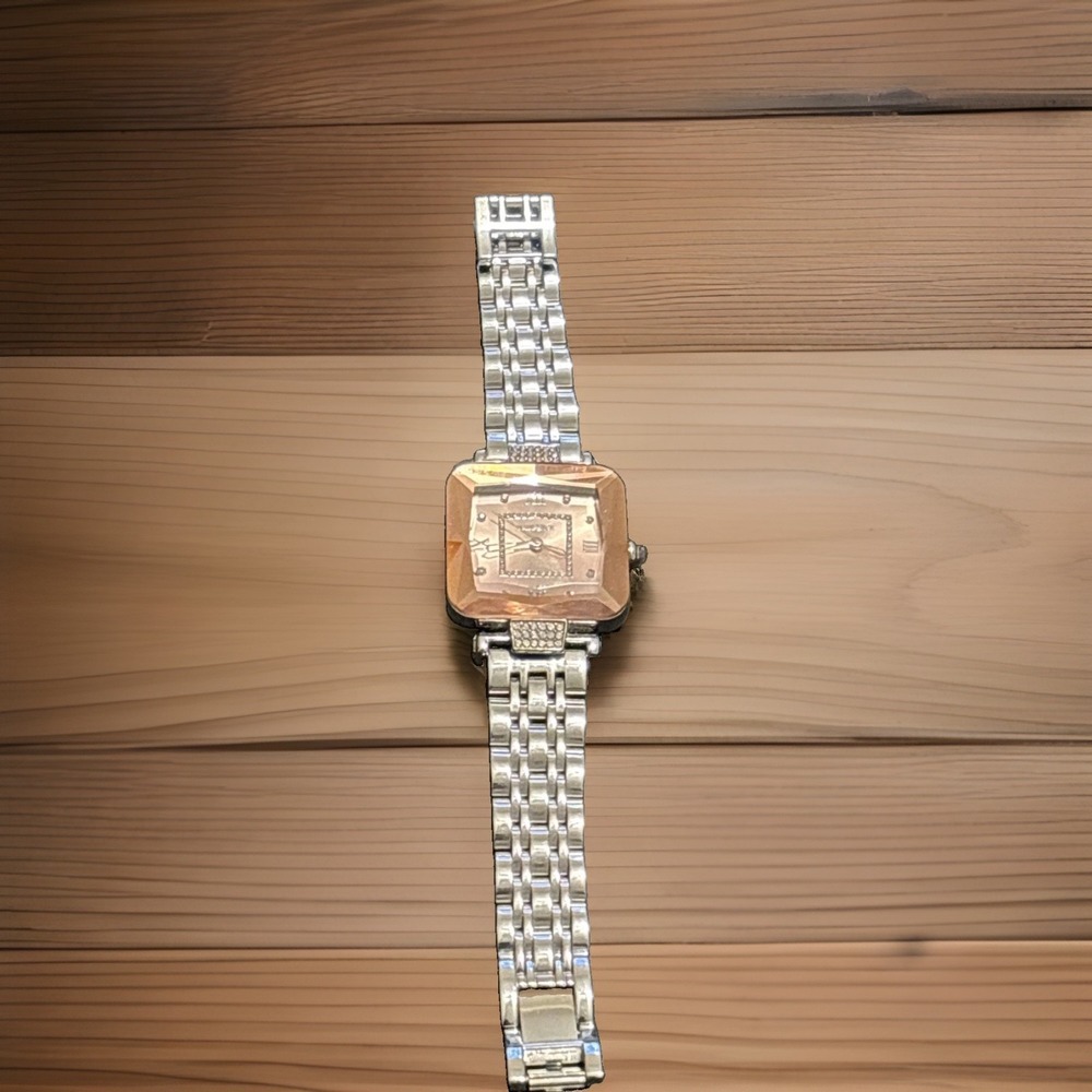Radiance by Absolute Women's Faceted Square Face Jubilee Bracelet Watch Working